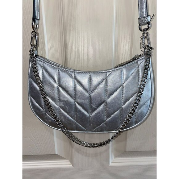 Karl Lagerfeld Lafayette Quilted Demi Crossbody Bag Bag With Chain Strap & Adjus - Picture 4 of 13
